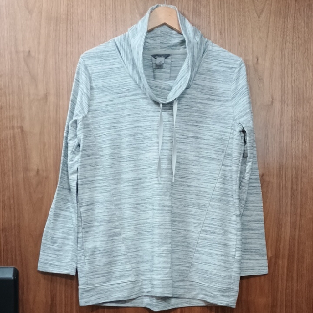 Eddie Bauer Heather Gray Cowl Neck Tunic Top S